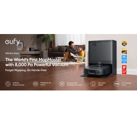 Anker Eufy | Robot Vacuum Cleaner | X10 Pro Omni | Wet&Dry | Operating time (max) 180 min | 5200 mAh | Dust capacity 2.5 L | 8000 Pa | Black
