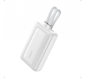 Anker | Power Bank | A1681H21 | 20000 mAh | USB-C 30W, Lightning 27W | Built-In USB-C and Lightning Cables | White