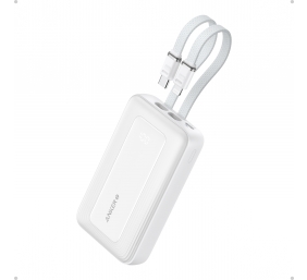 Anker | Power Bank | A1681H21 | 20000 mAh | USB-C 30W, Lightning 27W | Built-In USB-C and Lightning Cables | White