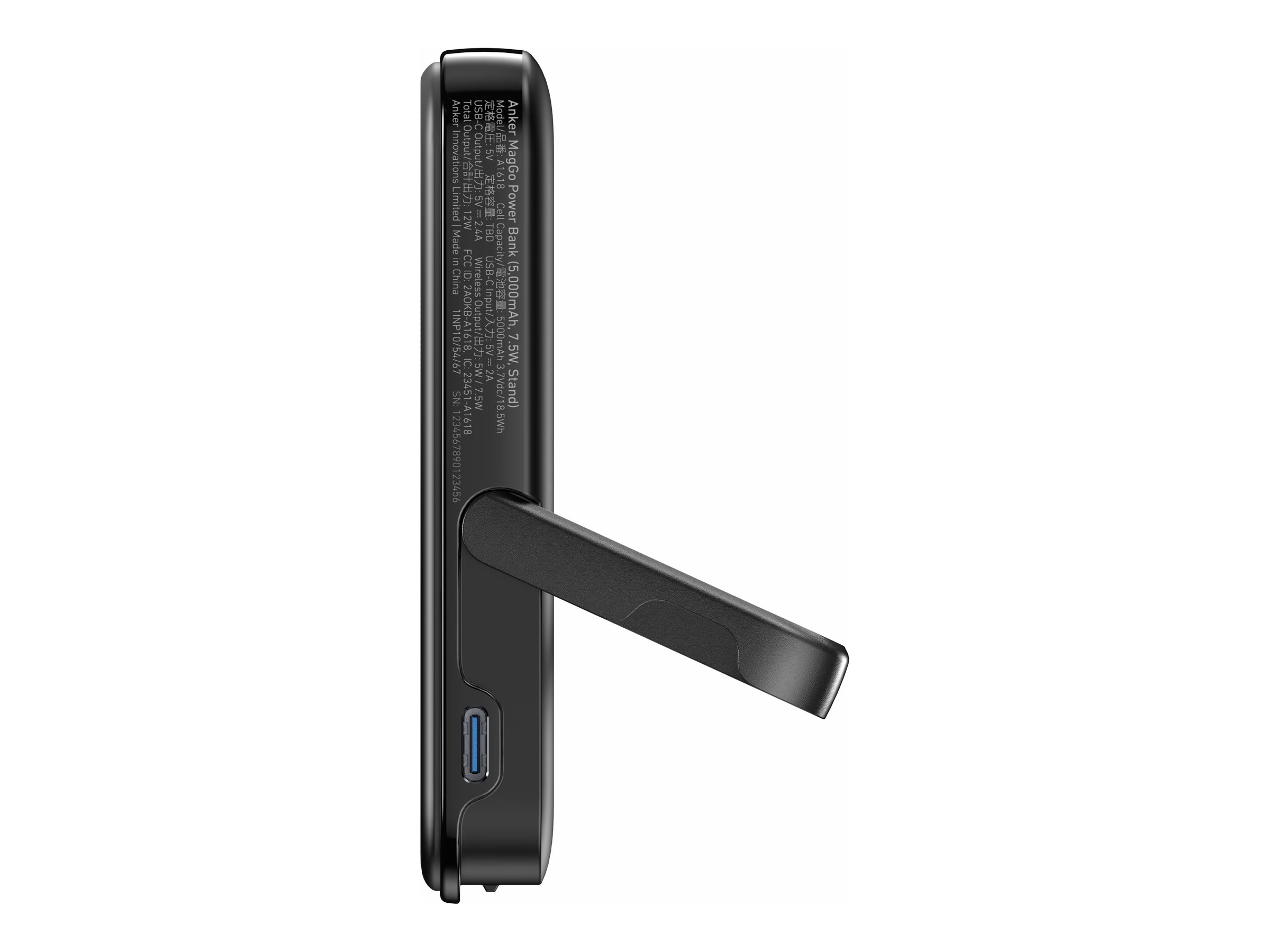 Anker 322 MagGo Power Bank with Holder | A1618G11 | 5000 mAh | Black