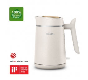 Philips Kettle | HD9365/10 Eco Conscious Edition | Electric | 2200 W | 1.7 L | 100% bioplastic | 360° rotational base | White Matt