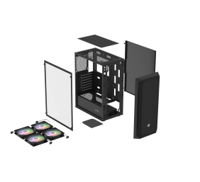 FURY SHOBO SH4F PC Case Midi Tower, Black | Fury