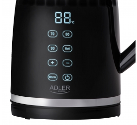 Adler Kettle with LED display | AD 1350 | Electric | 2200 W | 1.7 L | Stainless Steel | 360° rotational base | Black