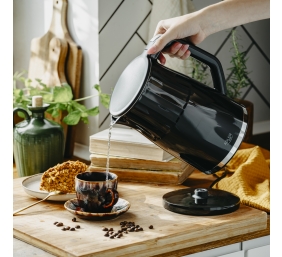 Adler Kettle with LED display | AD 1350 | Electric | 2200 W | 1.7 L | Stainless Steel | 360° rotational base | Black
