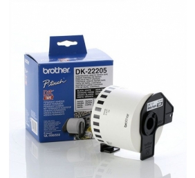 Brother DK-22205 (DK22205) Continuous Paper Label Roll, Black on White, 62mm, 30.48m