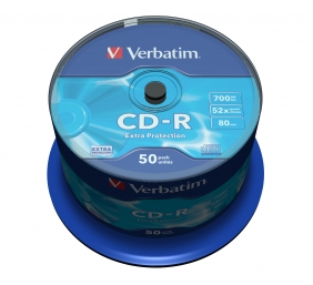 Kompaktinis diskas Verbatim CD-R 52x 700MB Extra protection 50 vnt.
