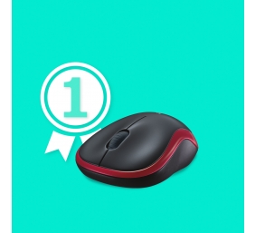 Logitech M185 Belaidė pelė, RF Wireless, 1000 DPI, Juoda/Raudona