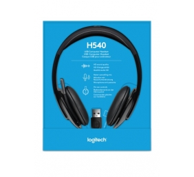 Logitech H540 Laidinės ausinės, USB-A, Juoda