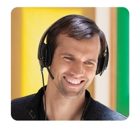 Logitech H540 Laidinės ausinės, USB-A, Juoda