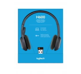 Logitech H600 (981-000342), bevielės ausinės, mėlyna/juoda