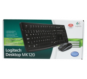 Logitech MK120 Combo Laidinė klaviatūra + pelė, USB, US, Juoda