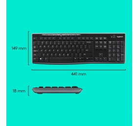 Logitech MK270 Combo Belaidė klaviatūra + pelė, US, Juoda