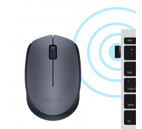 Logitech M170 Belaidė pelė, RF Wireless, 1000 DPI, Grey/Black