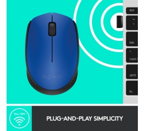 Logitech M171 Belaidė pelė RF Wireless, 1000 DPI, Blue/Black