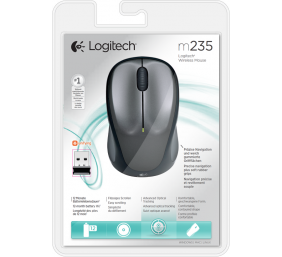 Logitech M235 Belaidė pelė, RF Wireless, 1000 DPI, Pilka