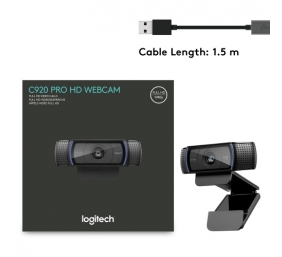 Logitech C920 HD Pro Internetinė kamera FHD, 3 MP, Juoda
