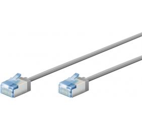 Goobay 74304 Ultra-Flexible CAT 6A Patch Cable, Slim, U/UTP, 0.15 m, Grey | Goobay