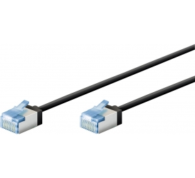 Goobay 74315 Ultra-Flexible CAT 6A Patch Cable, Slim, U/FTP, 0.15 m, Black | Goobay