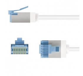 Goobay 74326 Ultra-Flexible CAT 6A Patch Cable, Slim, U/FTP, 0.15 m, White | Goobay