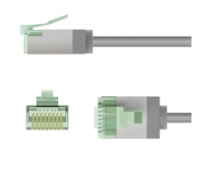 Goobay 74343 Ultra-Flexible CAT 8.1 Patch Cable, Slim, U/FTP, 0.15 m, Grey | Goobay
