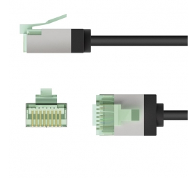 Goobay 74350 Ultra-Flexible CAT 8.1 Patch Cable, Slim, U/FTP, 0.15 m, Black | Goobay