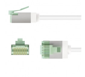 Goobay 74357 Ultra-Flexible CAT 8.1 Patch Cable, Slim, U/FTP, 0.15 m, White | Goobay