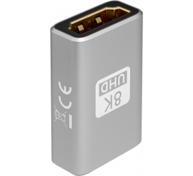 Goobay 72008 HDMI™ Adapter, Coupling, Gold-Plated, 8K @ 60 Hz, Black, Silver | Goobay