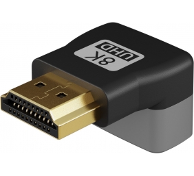 Goobay 72009 HDMI™ Angled Adapter 90° Horizontal, 8K @ 60 Hz, Gold-Plated, Black, Silver | Goobay