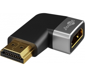 Goobay 72012 HDMI™ Angled Adapter 270° Horizontal, 8K @ 60 Hz, Gold-Plated, Black, Silver | Goobay