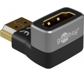 Goobay 72011 HDMI™ Angled Adapter 270° Vertical, 8K @ 60 Hz, Gold-Plated, Black, Silver | Goobay