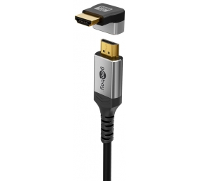 Goobay 72011 HDMI™ Angled Adapter 270° Vertical, 8K @ 60 Hz, Gold-Plated, Black, Silver | Goobay