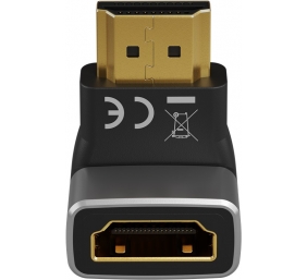 Goobay 72011 HDMI™ Angled Adapter 270° Vertical, 8K @ 60 Hz, Gold-Plated, Black, Silver | Goobay