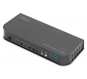 Digitus KVM Switch, 2-Port, 4K60Hz, 2 x DP in, 1 x DP/HDMI out | DS-12850