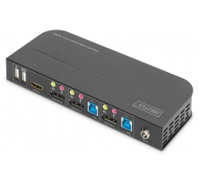 Digitus KVM Switch, 2-Port, 4K60Hz, 2 x DP in, 1 x DP/HDMI out | DS-12850