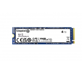 Kingston SSD | NV3 | 4000 GB | SSD form factor M.2 2280 | Solid-state drive interface PCIe 4.0 x4 NVMe | Read speed 6000 MB/s | Write speed 5000 MB/s