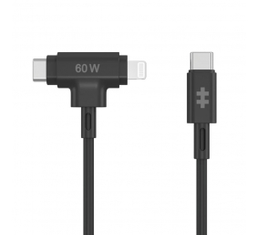 Hyper HyperJuice Silicone USB-C to USB-C and Lightning Hybrid 60W Cable