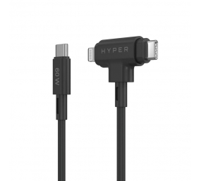 Hyper HyperJuice Silicone USB-C to USB-C and Lightning Hybrid 60W Cable