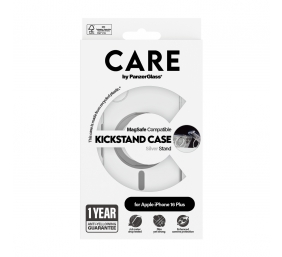 CARE by PanzerGlass Case Feature | Back protection | Apple | iPhone 16 Plus | Recycled plastic | Silver | Kickstand & MagSafe