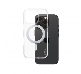 CARE Feature Case | Back cover | Apple | iPhone 16 PRO | Recycled plastic | Silver | Kickstand & MagSafe