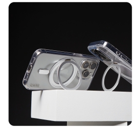 CARE Feature Case | Back cover | Apple | iPhone 16 PRO | Recycled plastic | Silver | Kickstand & MagSafe