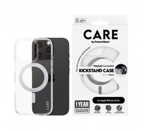 CARE Feature Case | Back cover | Apple | iPhone 16 PRO | Recycled plastic | Silver | Kickstand & MagSafe