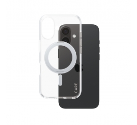 CARE Feature Case | Back cover | Apple | iPhone 16 | Recycled plastic | Silver | Kickstand & MagSafe