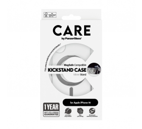 CARE Feature Case | Back cover | Apple | iPhone 16 | Recycled plastic | Silver | Kickstand & MagSafe