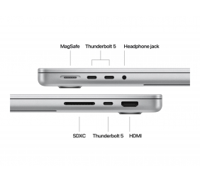 Apple MacBook | Pro | Silver | 14 " | 3024 x 1964 pixels | Apple M4 Max | 36 GB | Solid-state drive capacity 1000 GB | Apple M4 Max chip 14-core CPU/32-core GPU | macOS | 802.11ax | Bluetooth version 5.3 | Keyboard language Russian | Keyboard backlit | Wa