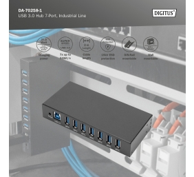 Digitus | USB 3.0 Hub 7-Port, Industrial Line | DA-70258-1
