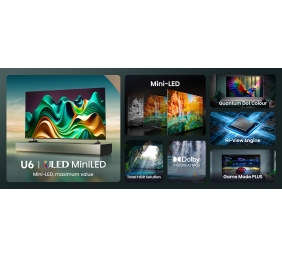 Hisense Mini LED Smart TV | 65U6NQ | 65" | Smart TV | VIDAA OS | UHD | Black