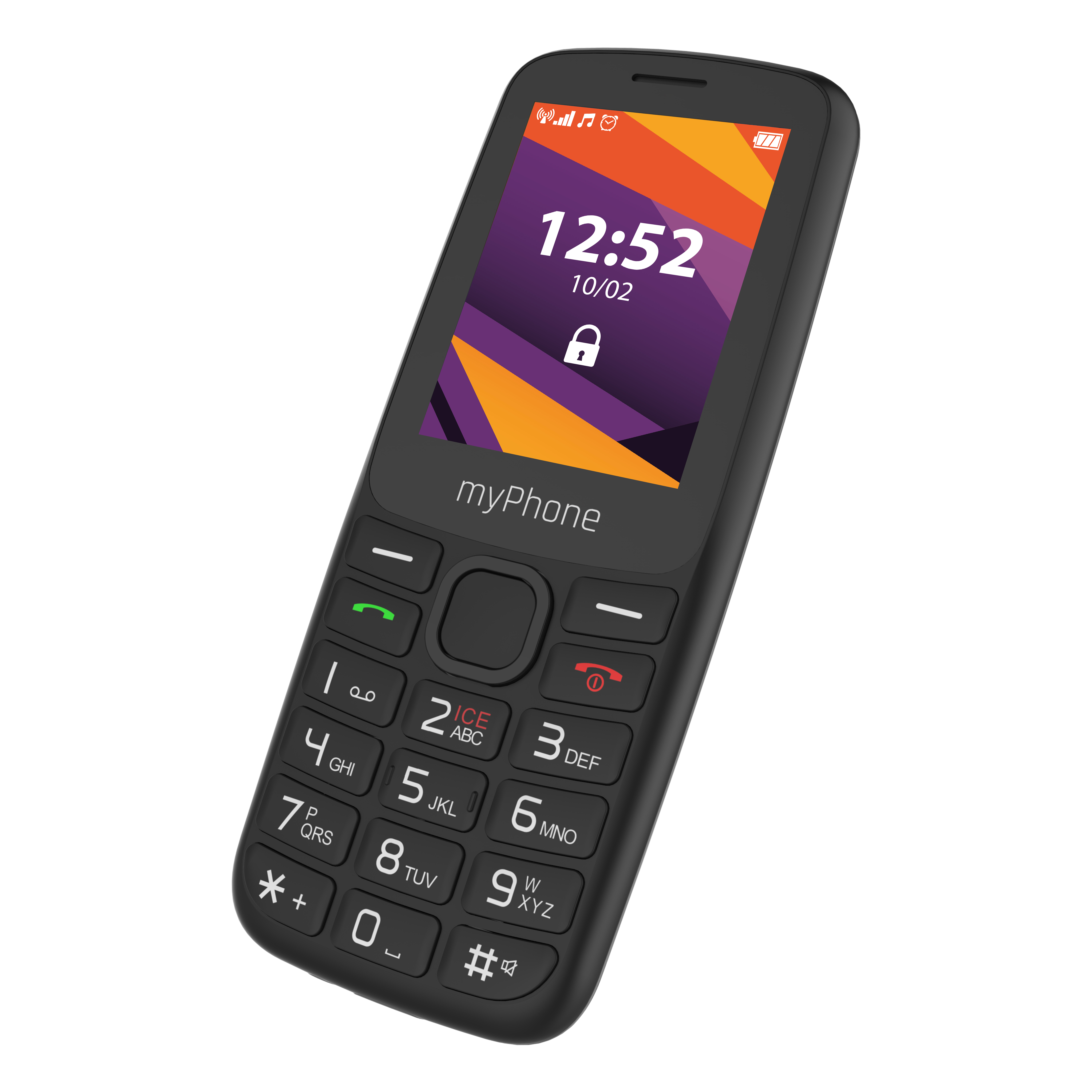 myPhone 6410 LTE | Black | 2.4 " | TFT | 64 MB | 128 MB | Dual SIM | Nano SIM | USB version Type-C | Built-in camera | Main camera resolution 0.3 MP | 1400 mAh