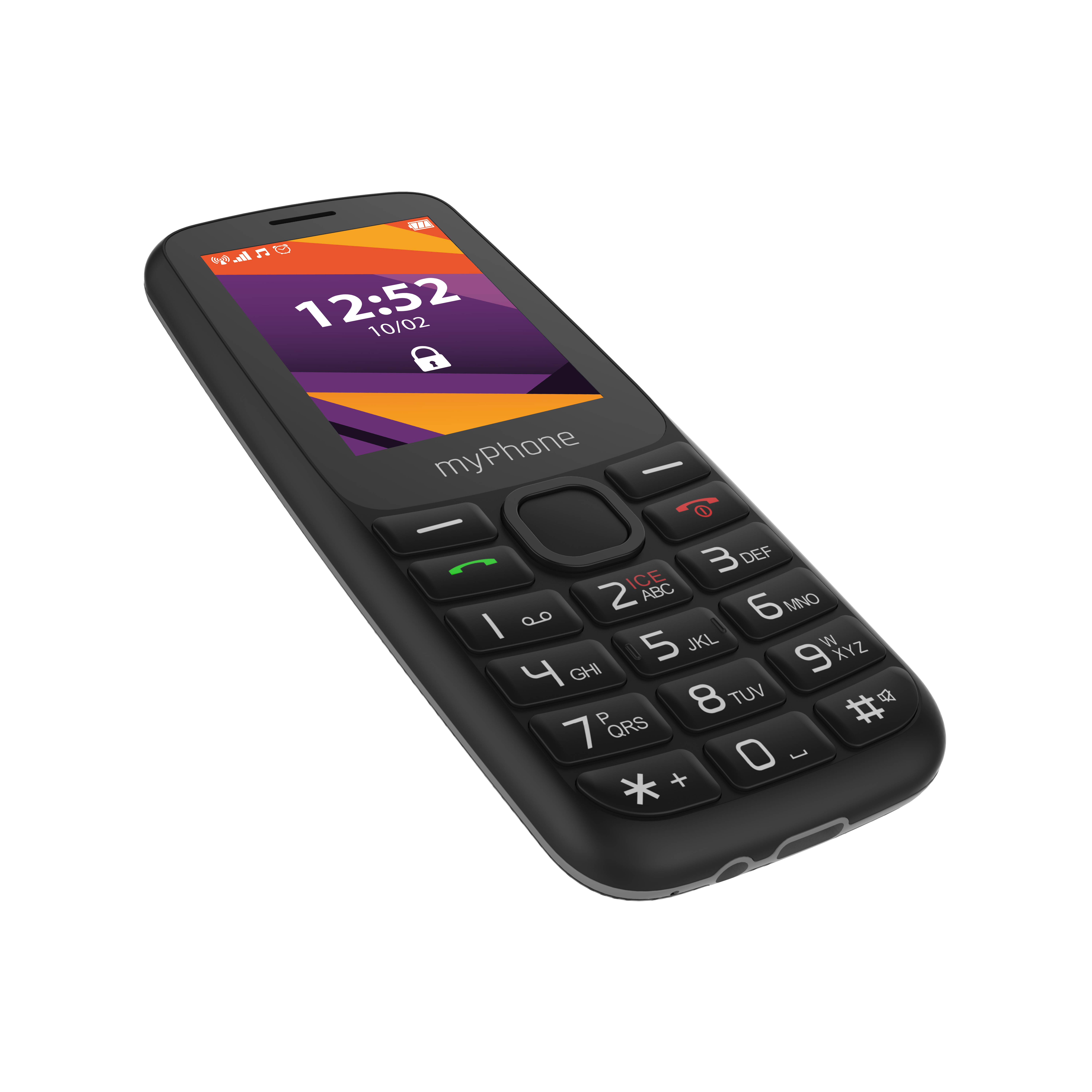 myPhone 6410 LTE | Black | 2.4 " | TFT | 64 MB | 128 MB | Dual SIM | Nano SIM | USB version Type-C | Built-in camera | Main camera resolution 0.3 MP | 1400 mAh