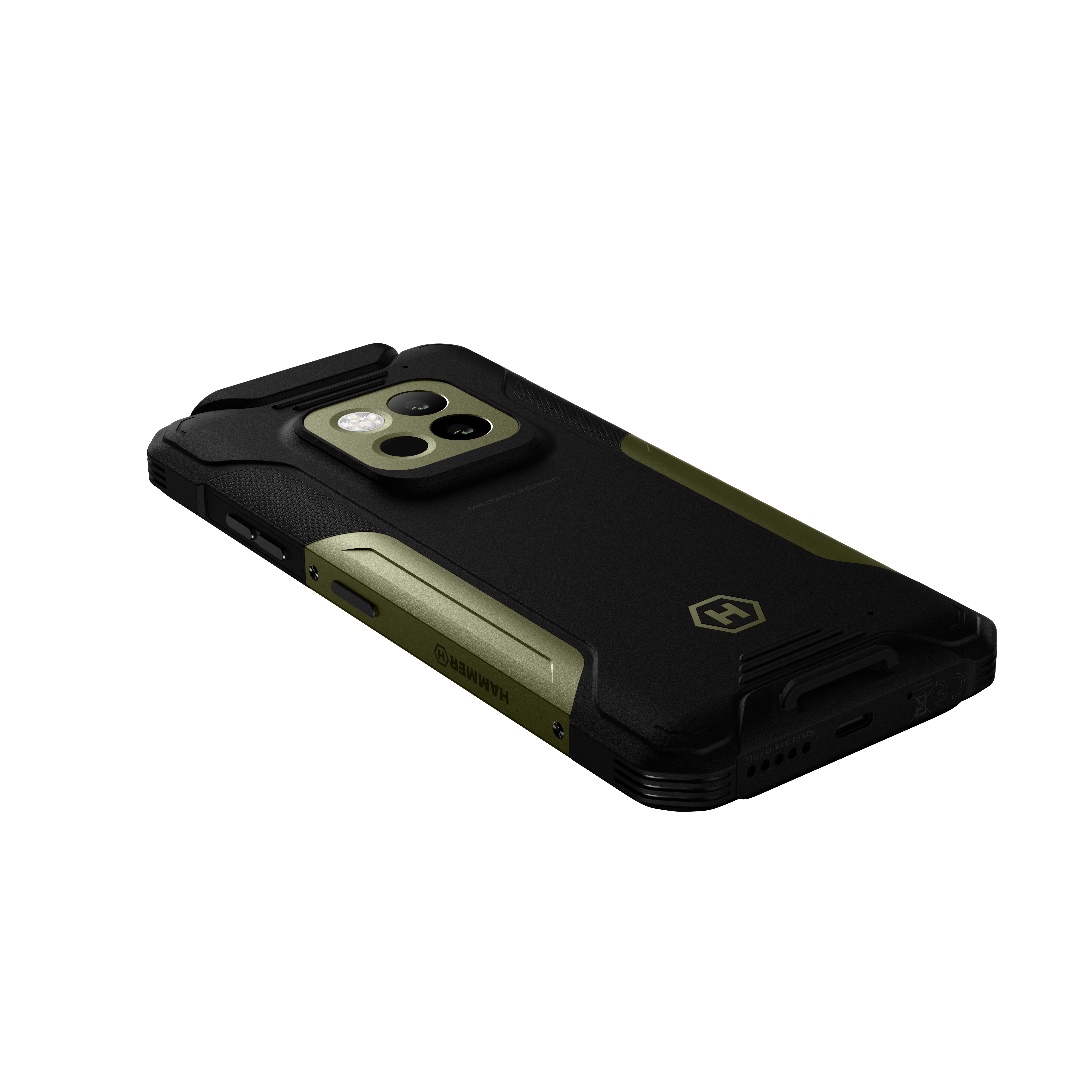 Hammer Construction | 2 Thermal 5G Military Edition | Green | 6.58 " | IPS | 1080 x 2408 pixels | Mediatek | Dimensity 6300 | Internal RAM 8 GB | 256 GB | microSD | Dual SIM | Nano SIM + eSIM | 3G | 4G | 5G | Main camera resolution 108 MP | Secondary came