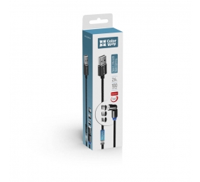 ColorWay Cable 3in1 (Lightning+MicroUSB+Type-C) Magnetic Rotation 540° 2.4А, 1m | CW-CBUU037-BK
